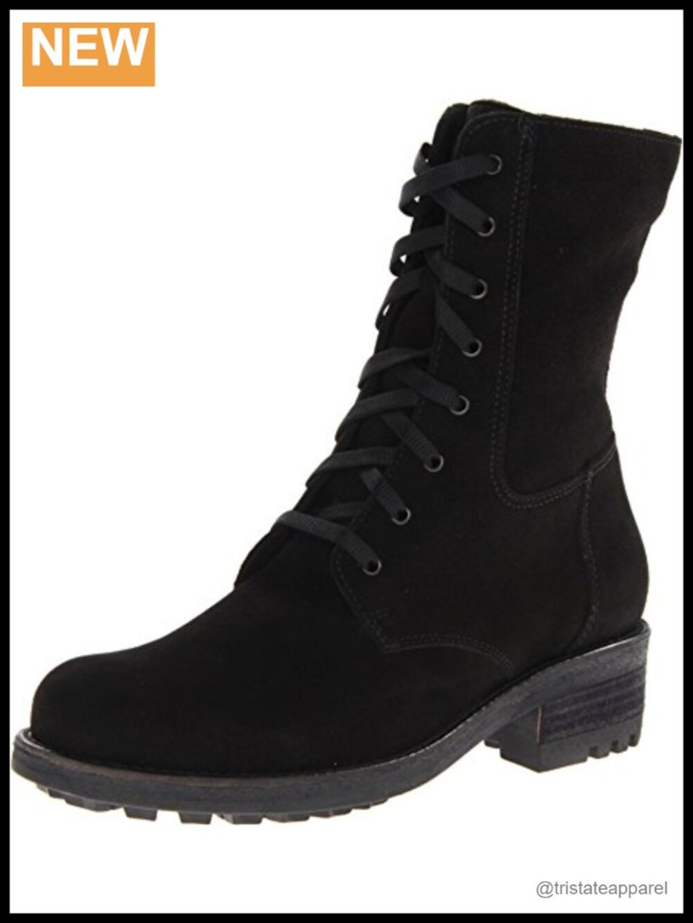 Waterproof Suede Lace-Up Mid-Calf Chukka Boot with Zipper
